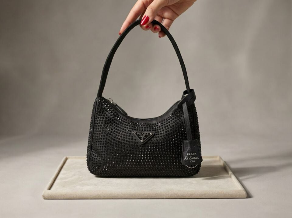 Prada Mini El ve Omuz Çantası - Siyah
