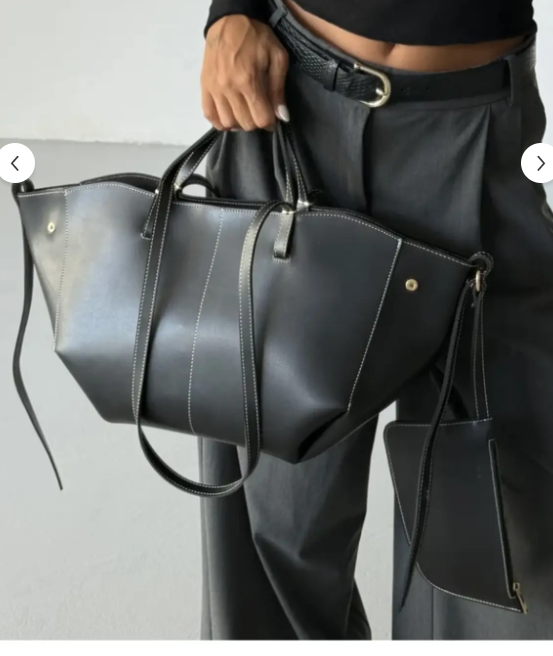 Polen El Ve Omuz Pinterest Model Çanta - Siyah