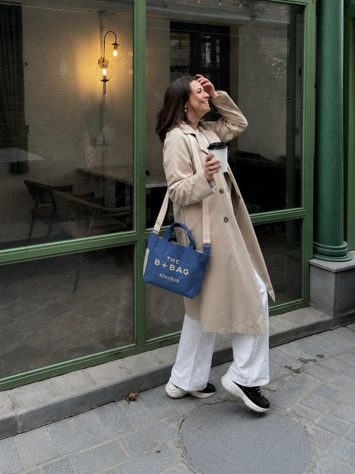 The Bag Bonheur Kanvas Çanta / Mavi